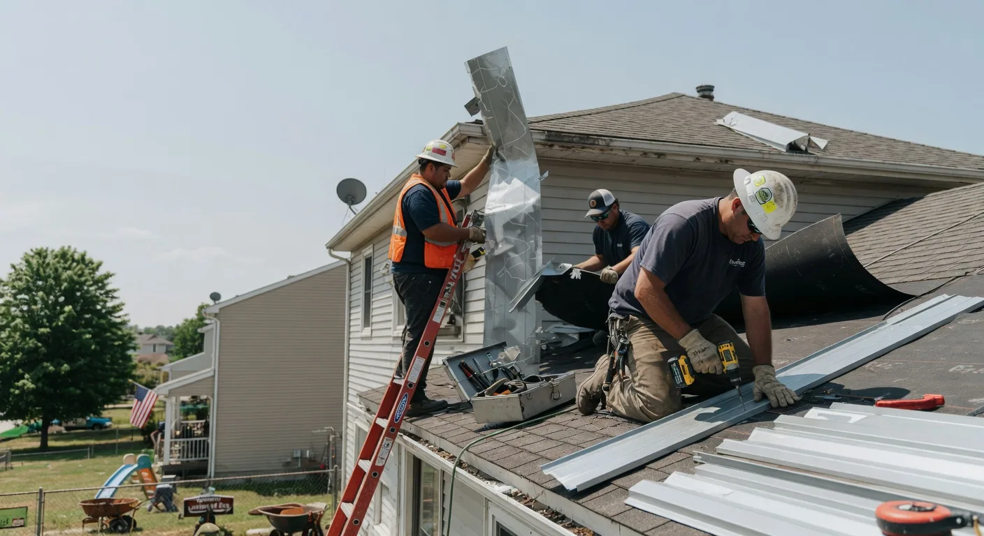 Storm Damage Metal Roof Repair in Granville, IL